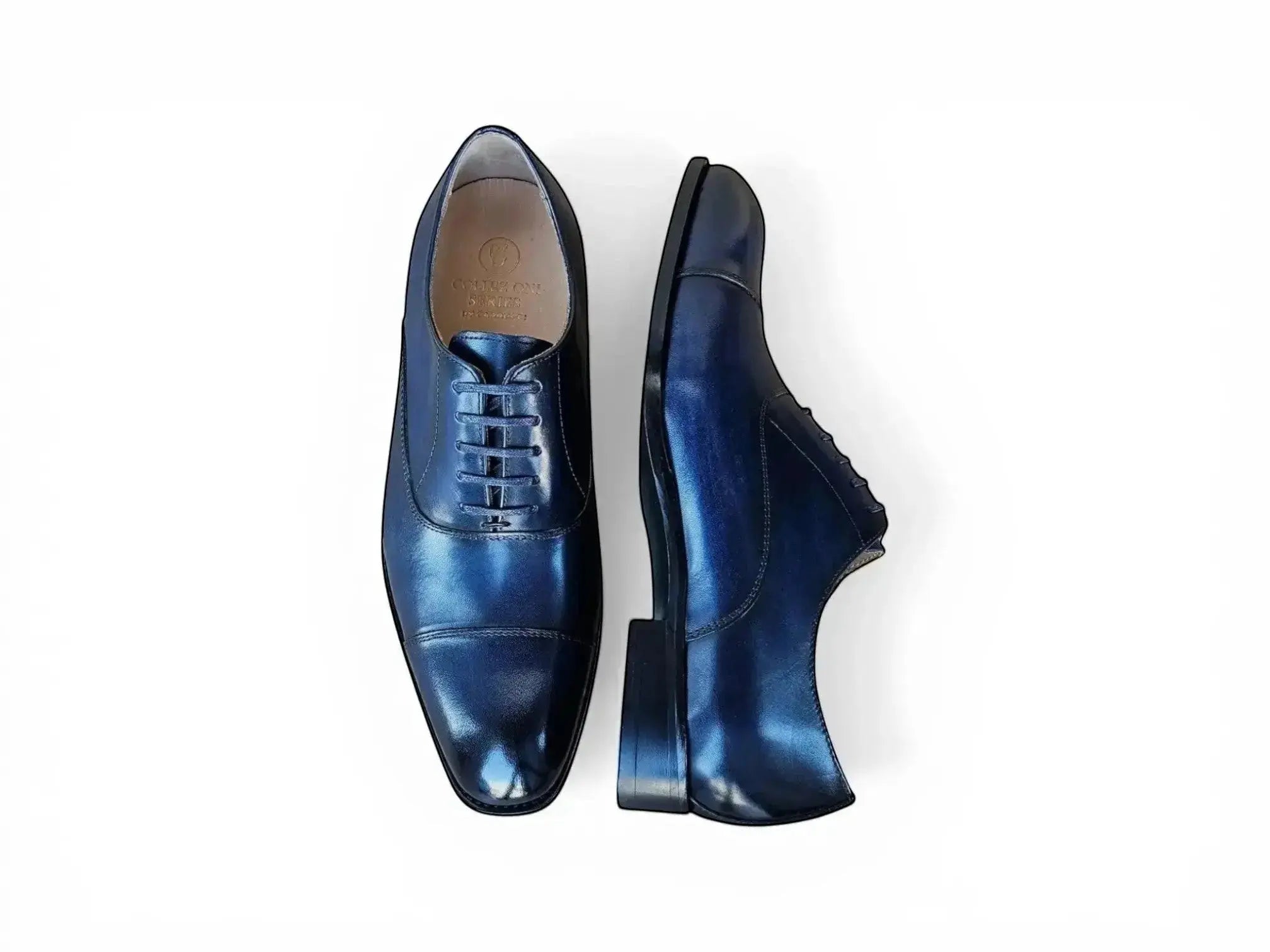 Avon Cap Toe Oxford in Leather Sole Carrucci Shoes Men's