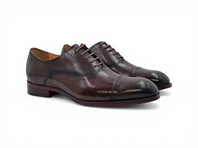 Avon Cap Toe Oxford in Leather Sole Carrucci Shoes Men's