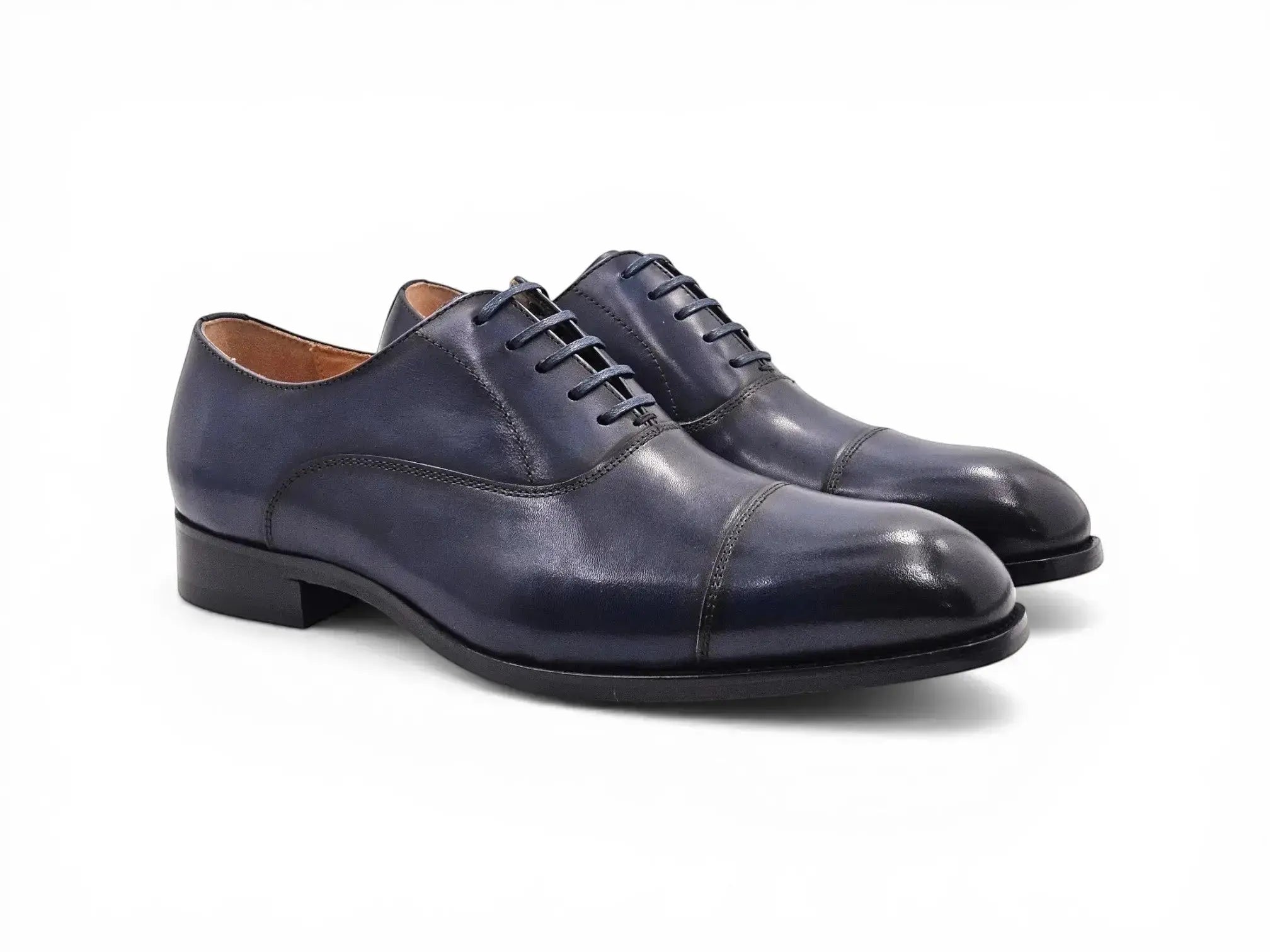 Avon Cap Toe Oxford in Leather Sole Carrucci Shoes Men's
