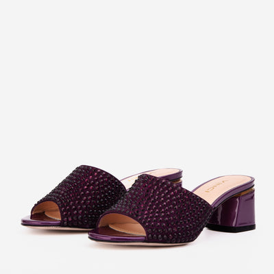The Ailano Purple Glitter Leather Women Sandal