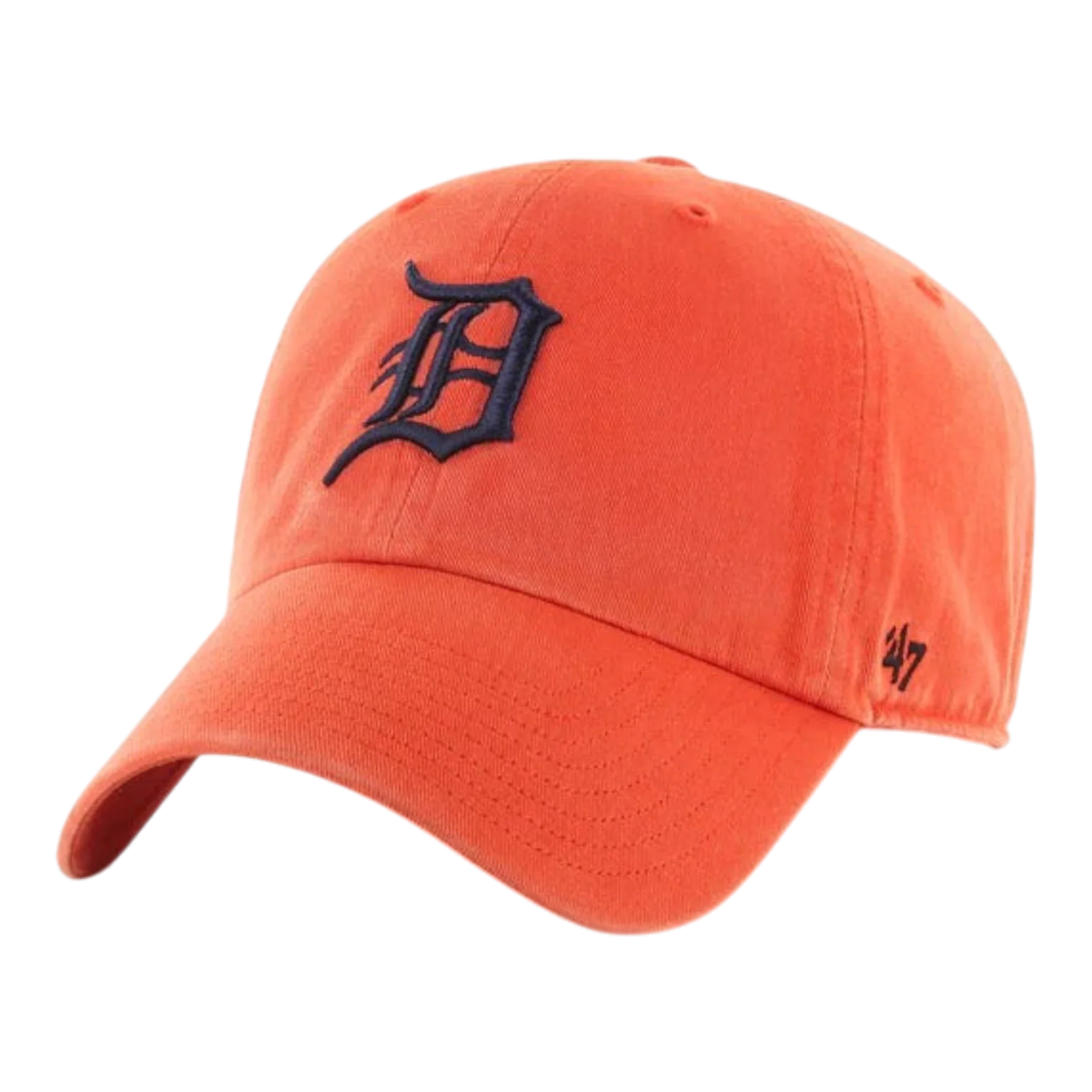47 Brand Clean Up Detroit Tigers Strapback Hat — Orange Adjustable Cap