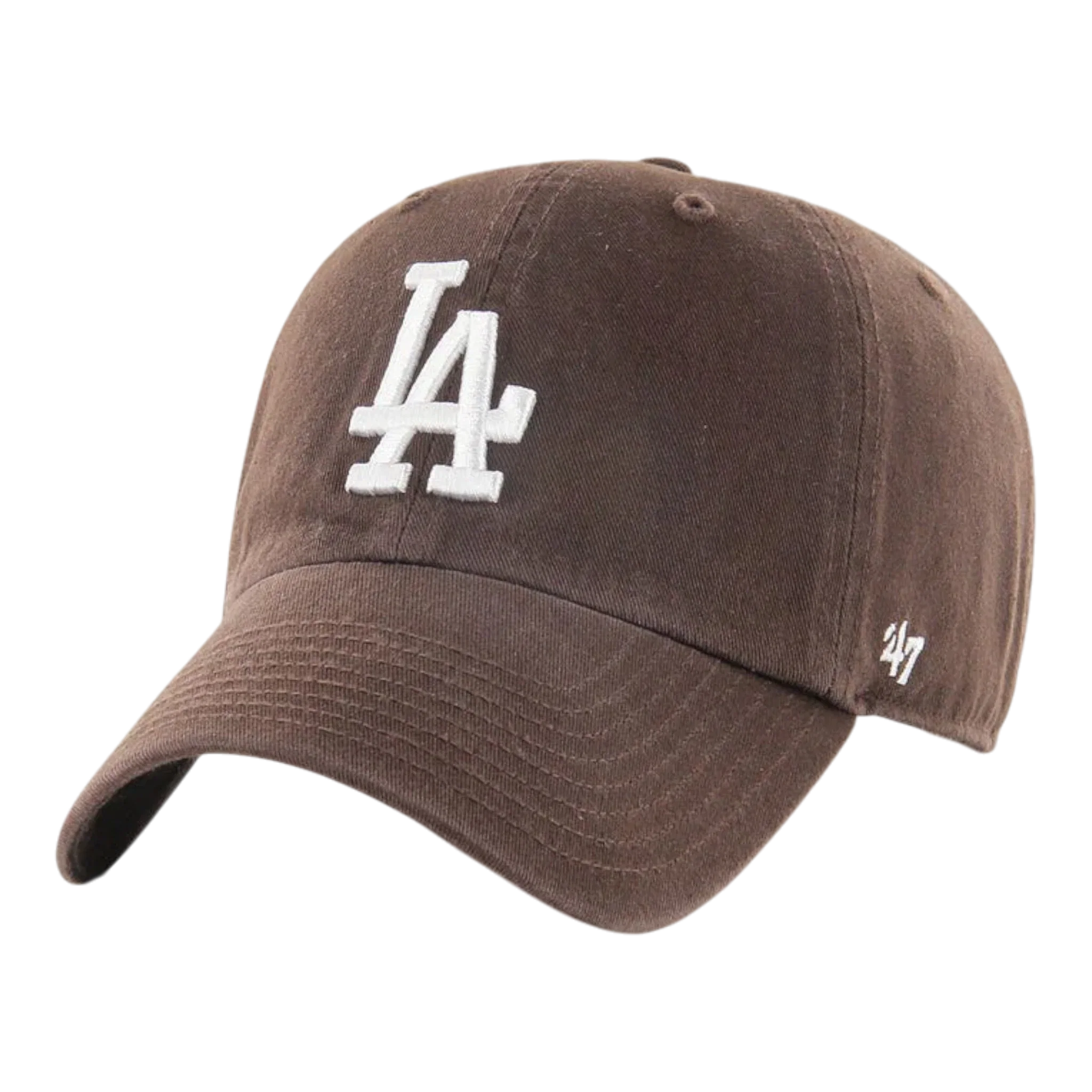 47 Brand Clean Up Los Angeles Dodgers Strapback Hat — Brown Adjustable Cap