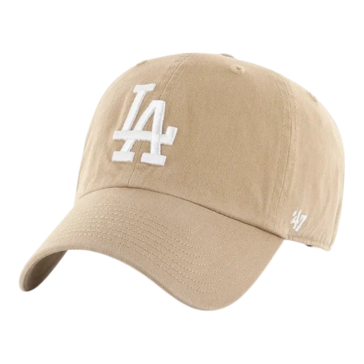 47 Brand Clean Up Los Angeles Dodgers Strapback Hat — Khaki Adjustable Cap – product view 1