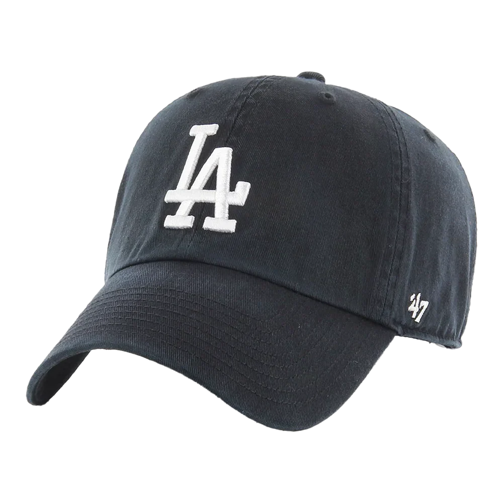 47 Brand Clean Up Los Angeles Dodgers Strapback Hat — Black Adjustable Cap