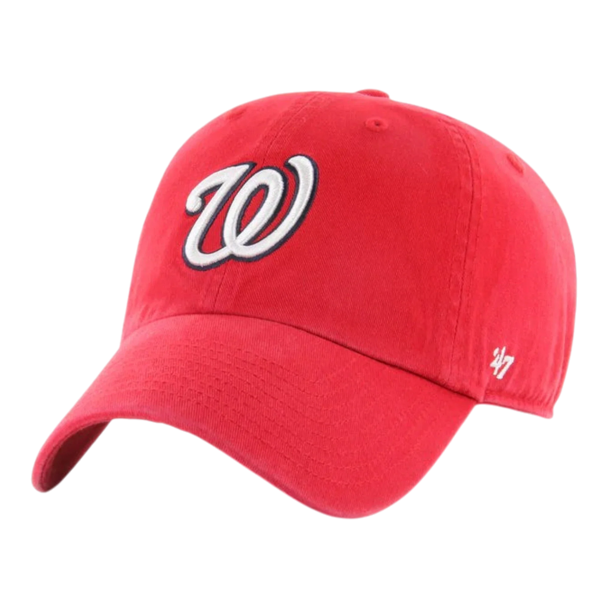 47 Brand Clean Up Washington Nationals Strapback Hat — Red Adjustable Cap – product view 1