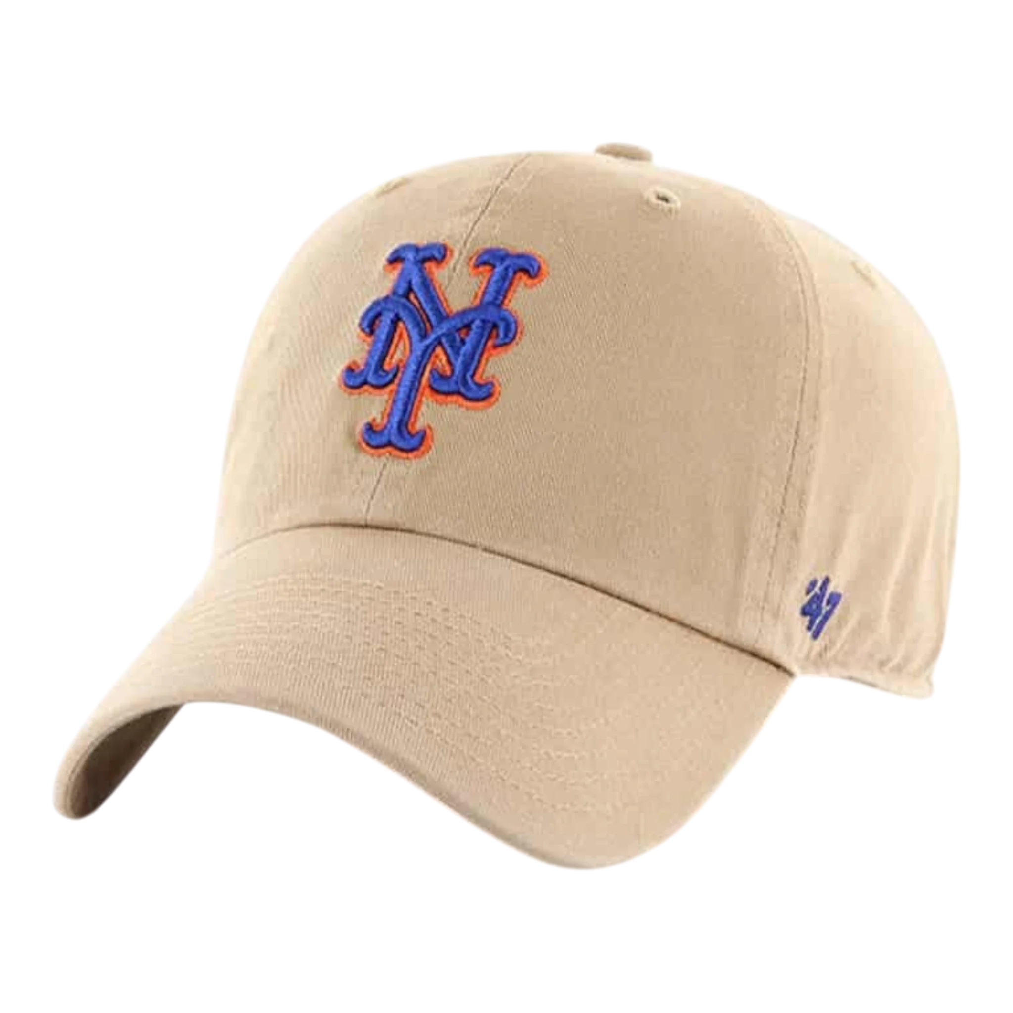 47 Brand Clean Up New York Mets Strapback Hat — Khaki Adjustable Cap