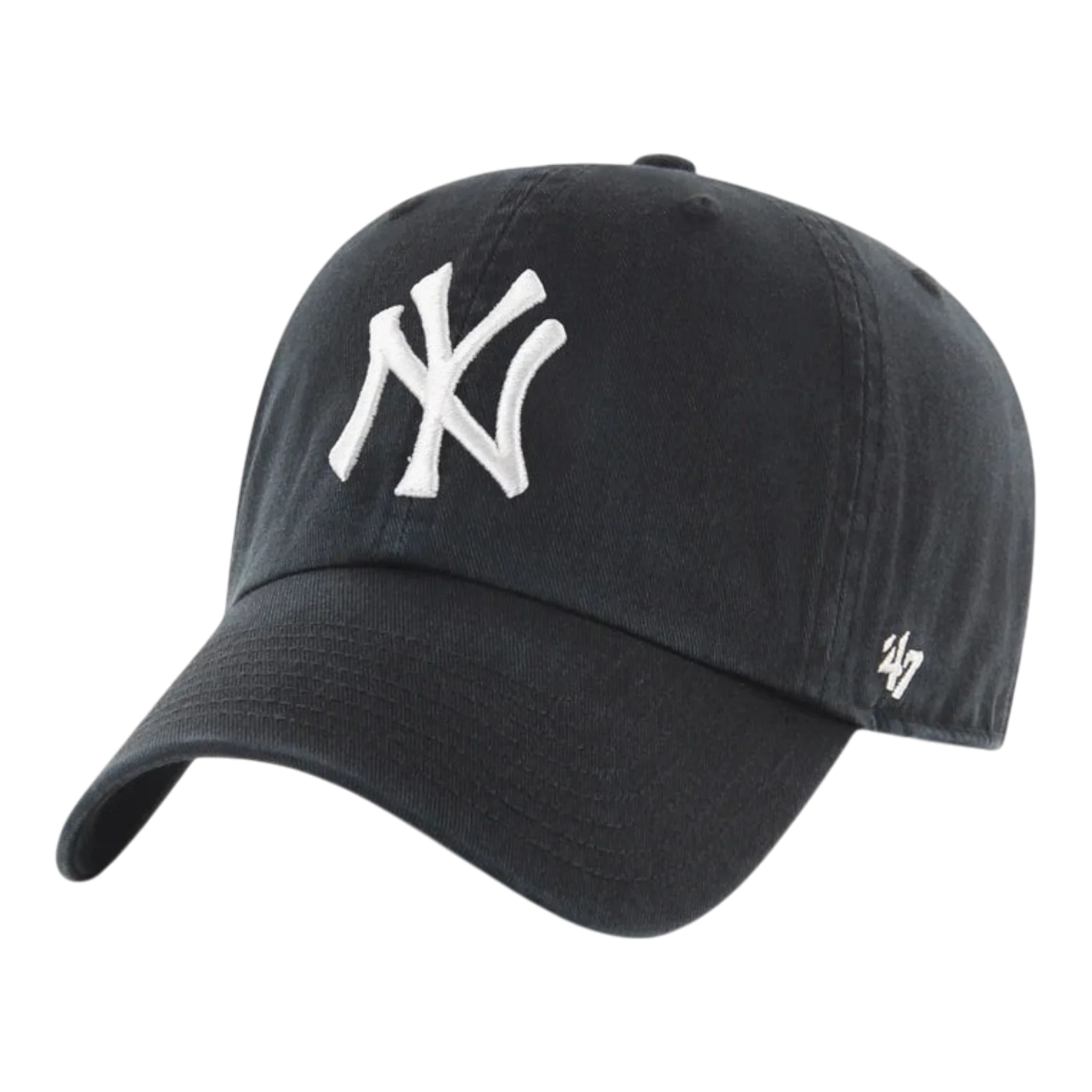 47 Brand Clean Up New York Yankees Strapback Hat — Black Adjustable Cap
