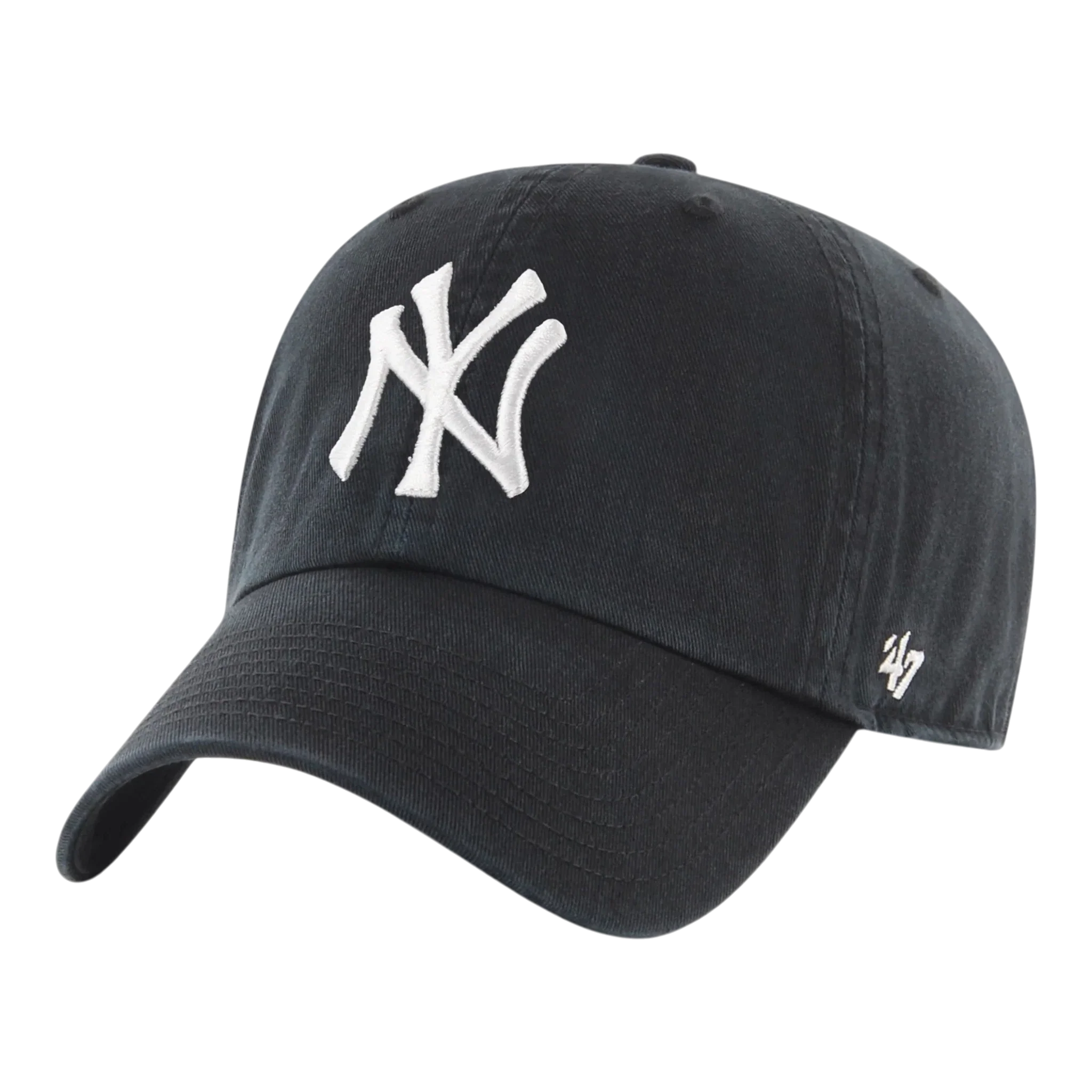 47 Brand Clean Up New York Yankees Strapback Hat — Black Adjustable Cap