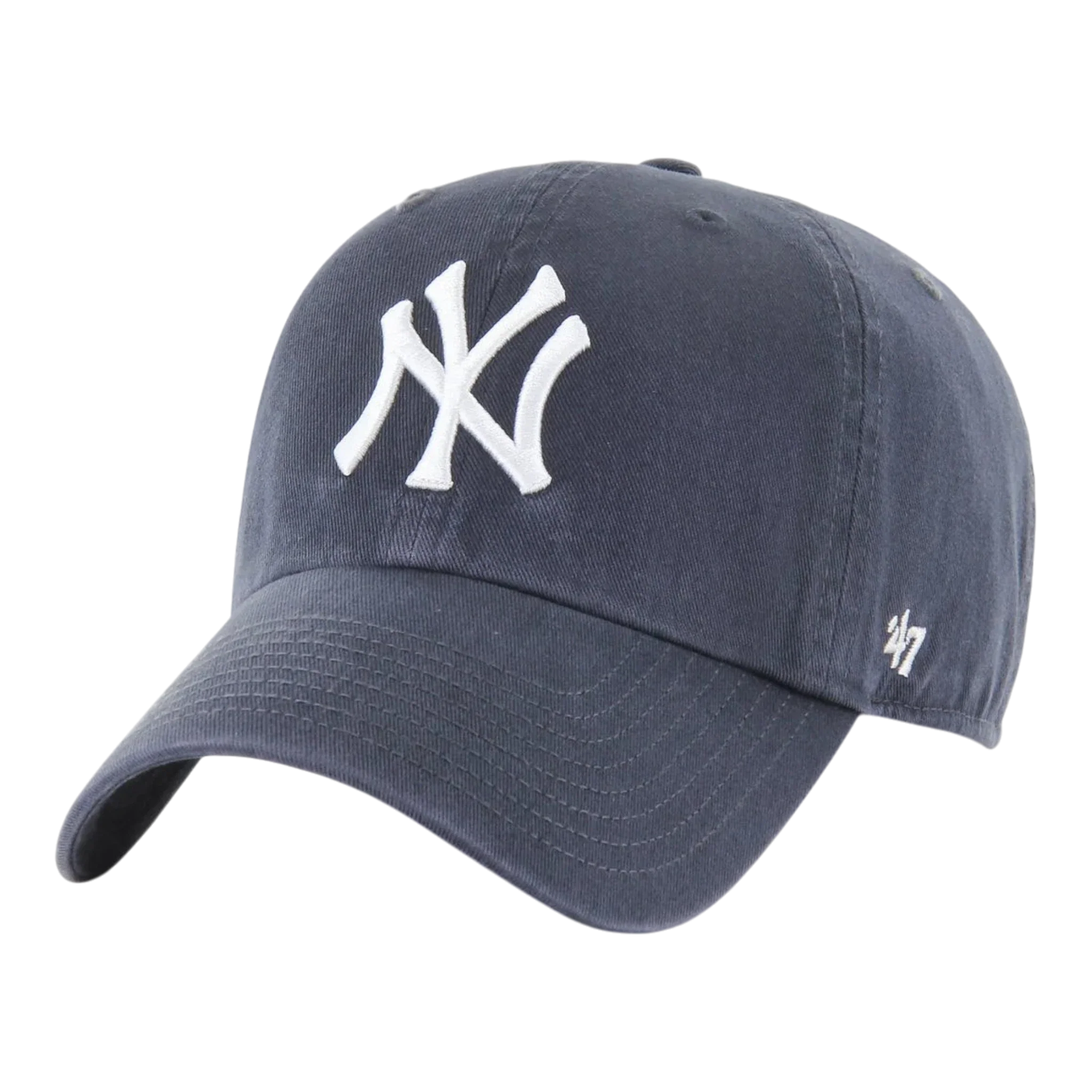 47 Brand Clean Up New York Yankees Strapback Hat — Vintage Navy Adjustable Cap