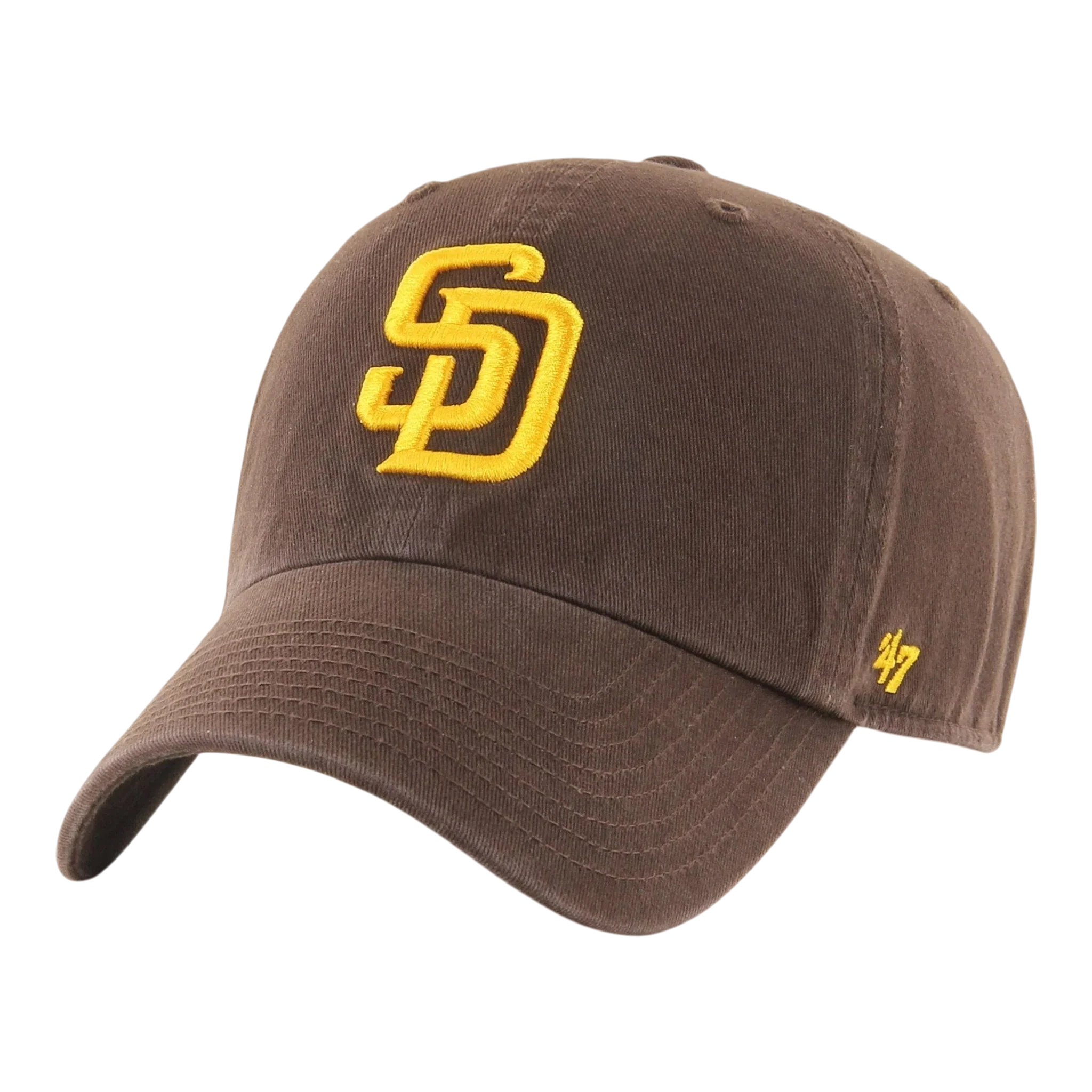 47 Brand Clean Up San Diego Padres Strapback Hat — Brown Adjustable Cap