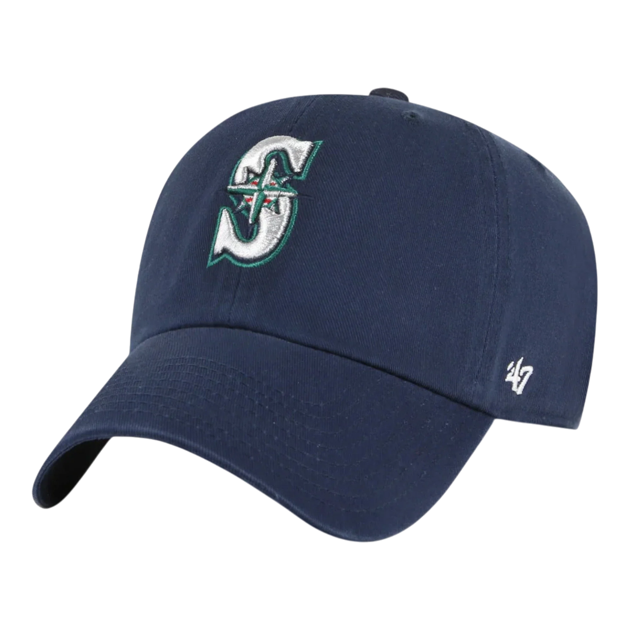 47 Brand Clean Up Seattle Mariners Strapback Hat — Navy Adjustable Cap