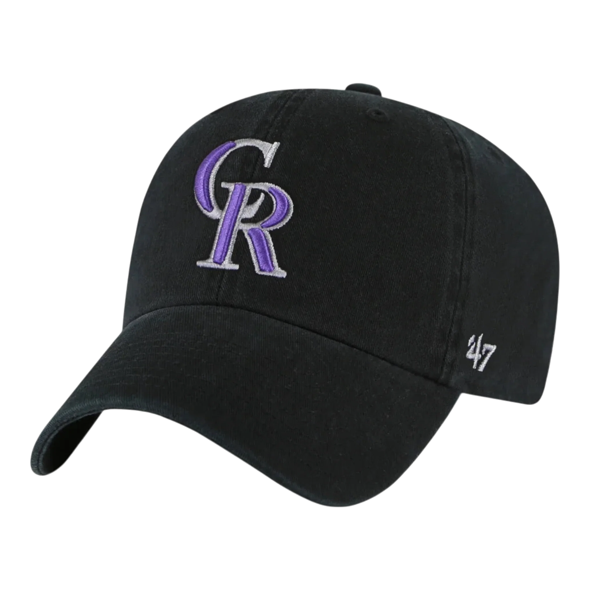 47 Brand Clean Up Colorado Rockies Strapback Hat — Black Adjustable Cap