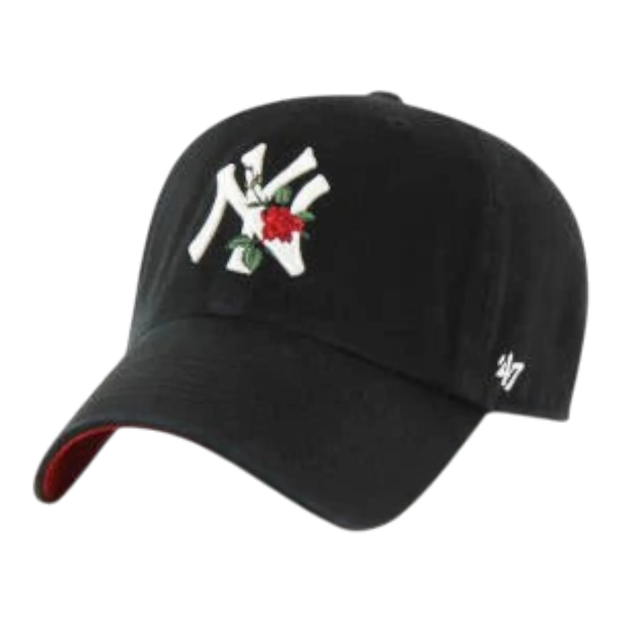 47 Brand Clean Up New York Yankees Thorn Strapback Hat — Black Adjustable Cap