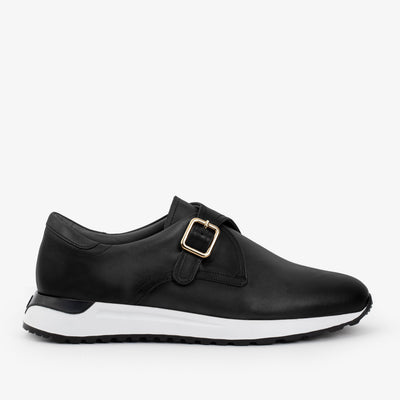 The Luxe Black Buffalo Leather Women Sneaker