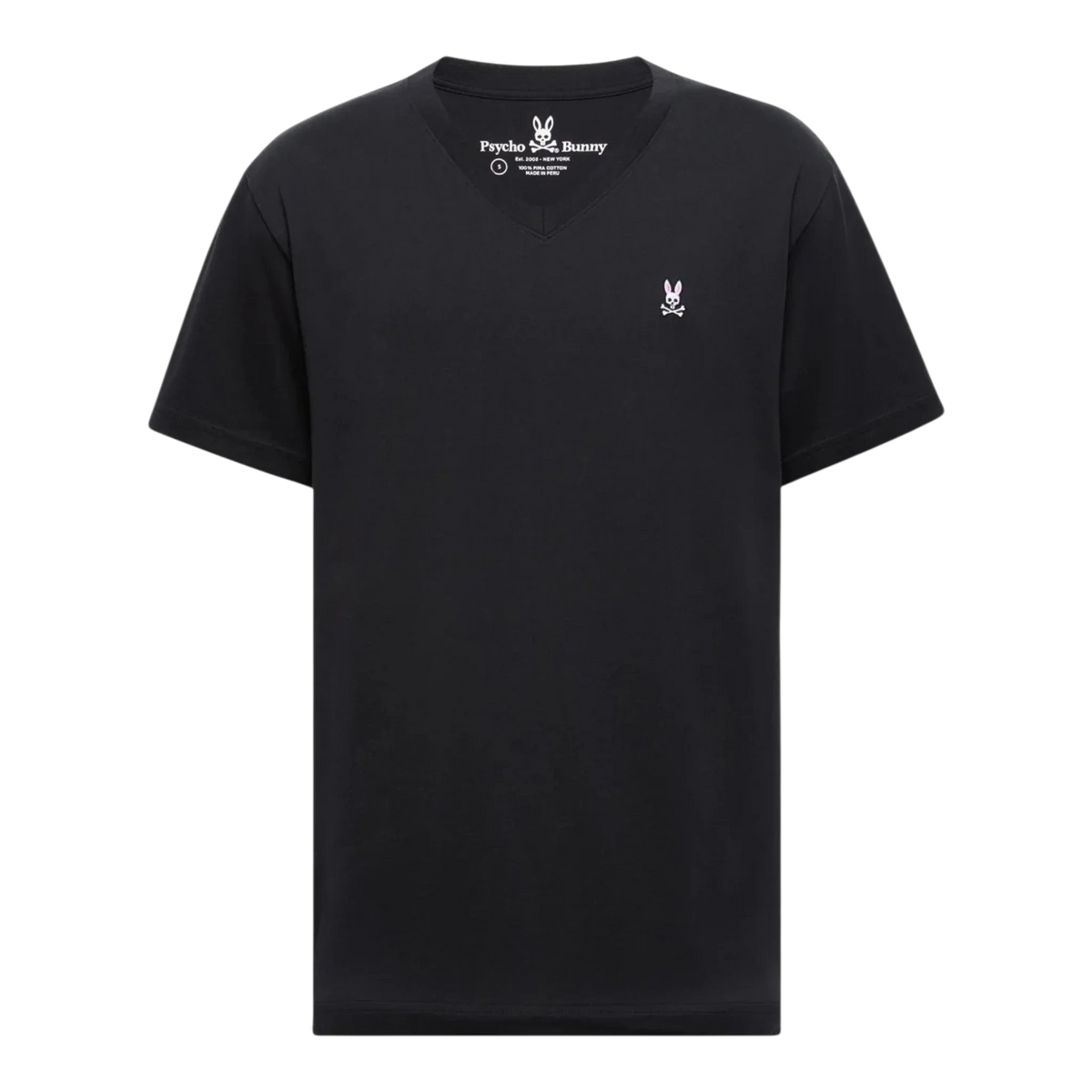 Psycho Bunny V Neck Men's Tee — Black – product view 1