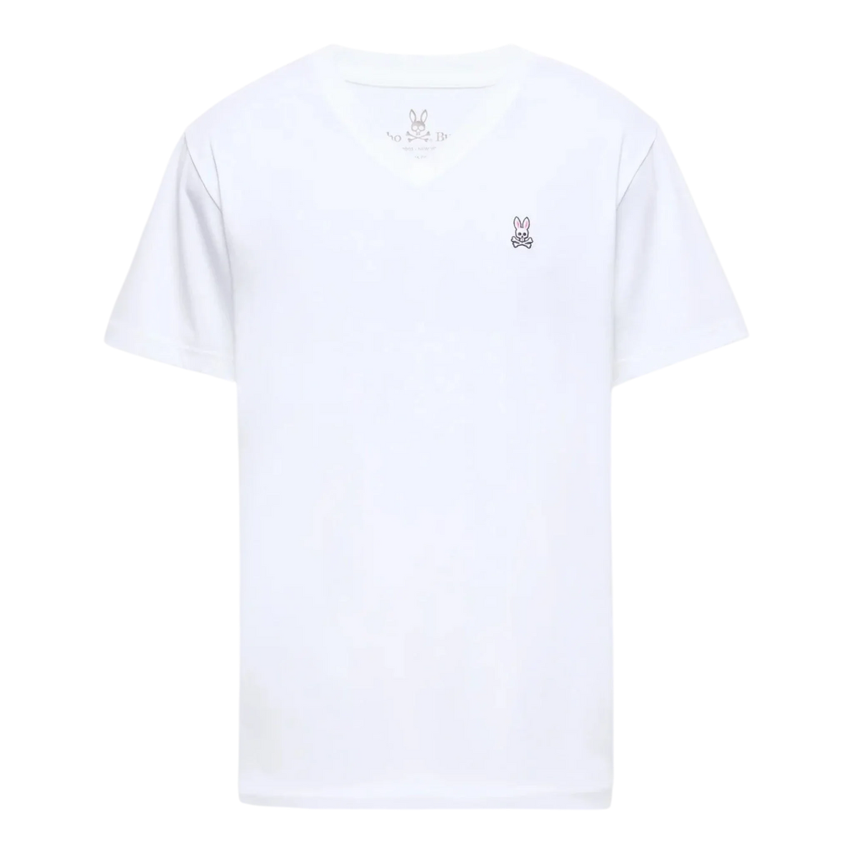 Psycho Bunny V Neck Men's Tee — White – product view 1
