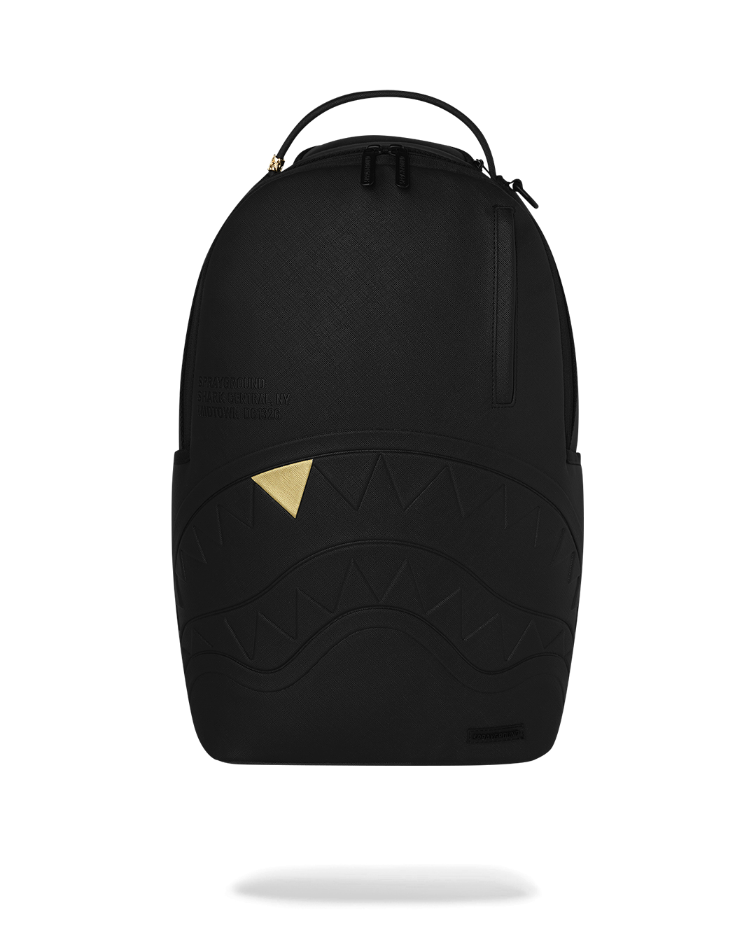 Sprayground Blacked Out Embossed Gold Tooth Backpack — Black