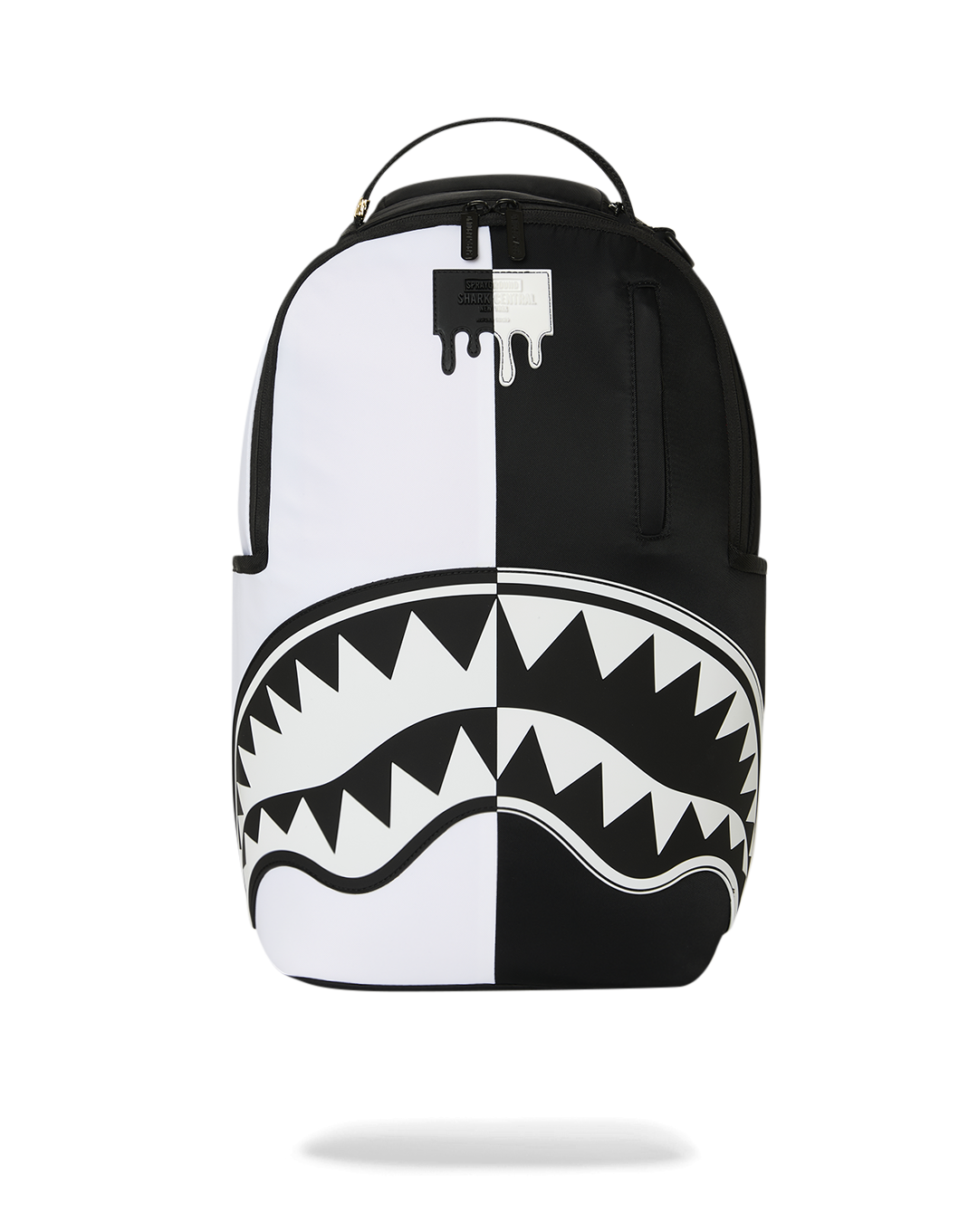 Sprayground Shark Central Black And White Stencil Backpack — Black/White