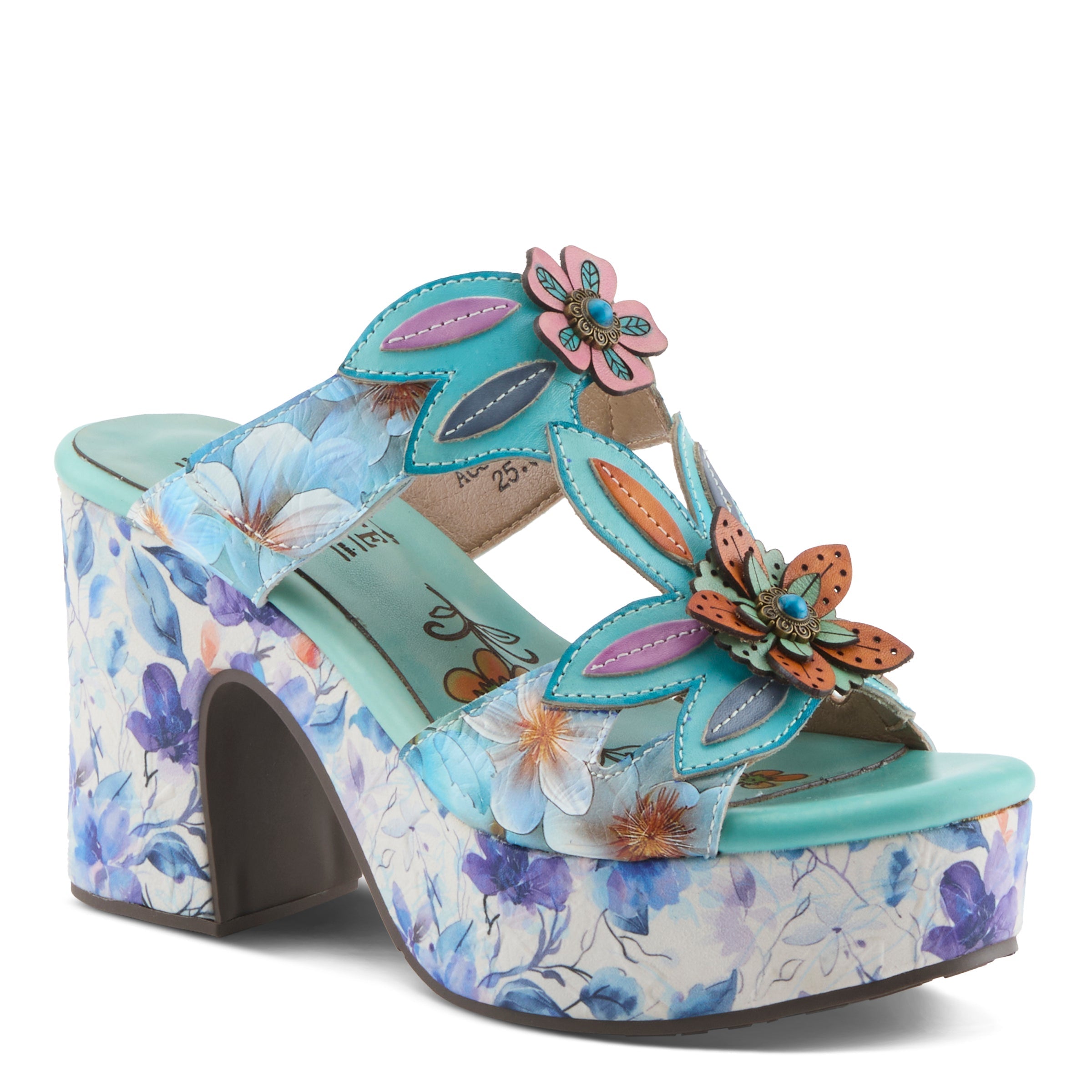 L'Artiste L'ARTISTE BALLOFFIRE SANDAL sandal in beige multi with handcrafted leather design