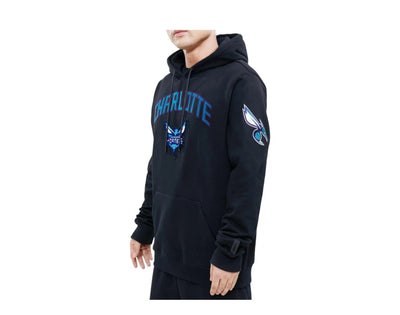 Pro Standard NBA Charlotte Hornets Stacked Logo Men Pullover Hoodie Black