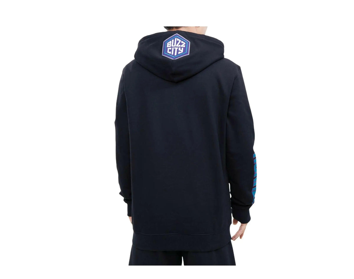 Pro Standard NBA Charlotte Hornets Stacked Logo Pullover Men's Hoodie - Black – product view 4