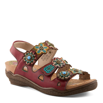 L'Artiste L'ARTISTE BETHIE SANDALS sandal in turquoise multi with handcrafted leather design