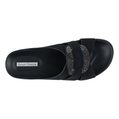Women's Betsy Black Embellished Comfort Sandals