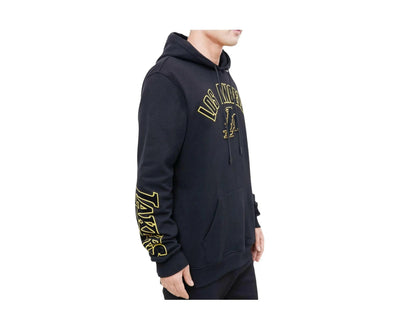 Pro Standard NBA Los Angeles Lakers Stacked Logo Men's Hoodie — Black – product view 3