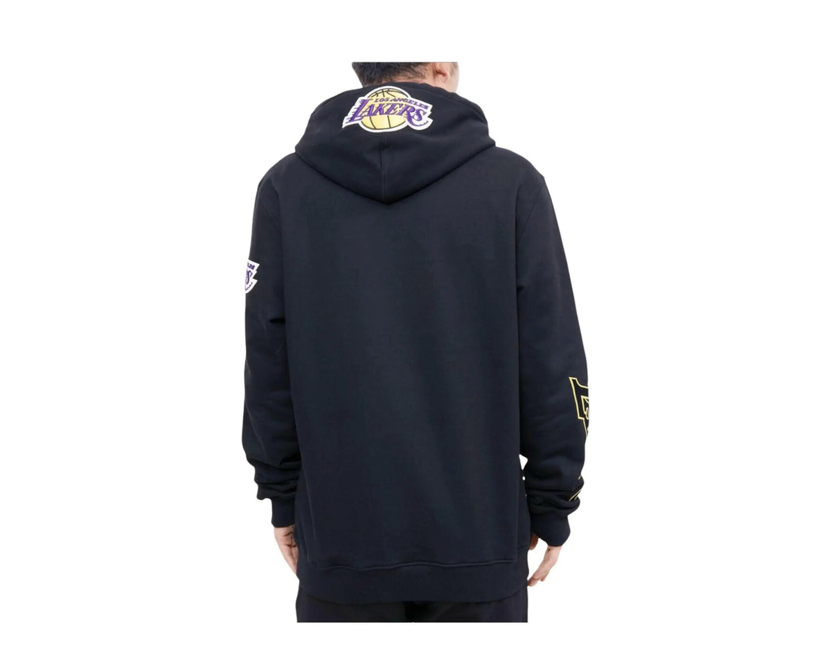 Pro Standard NBA Los Angeles Lakers Stacked Logo Men's Hoodie — Black – product view 4