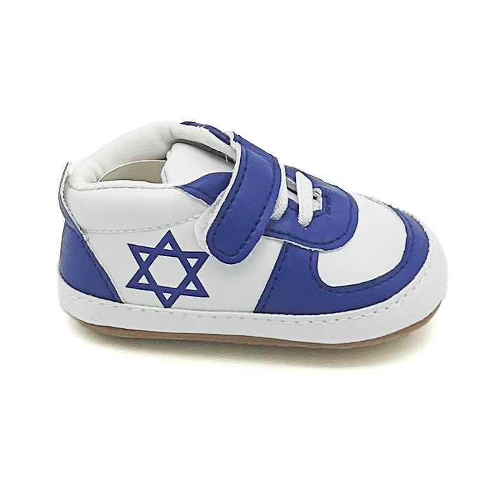 Air Maccabees Infant (Blue) Israel Star of David Leather Sneakers with Magen David – product view 1