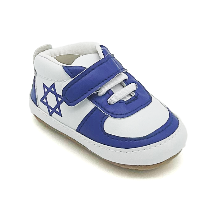 Air Maccabees Infant (Blue) Israel Star of David Leather Sneakers with Magen David – product view 3