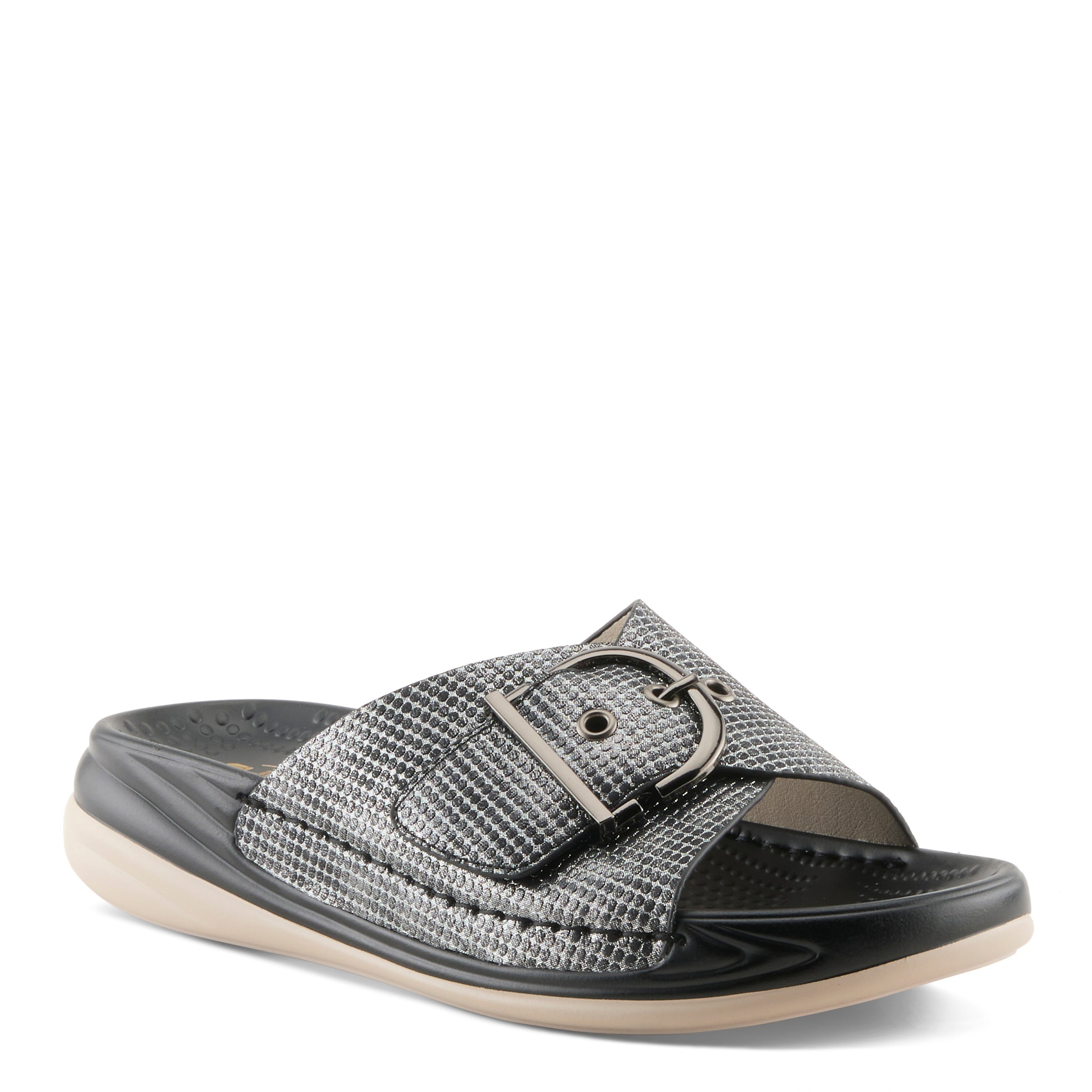 Flexus FLEXUS BREWER SANDALS sandal in black metallic with flexible sole