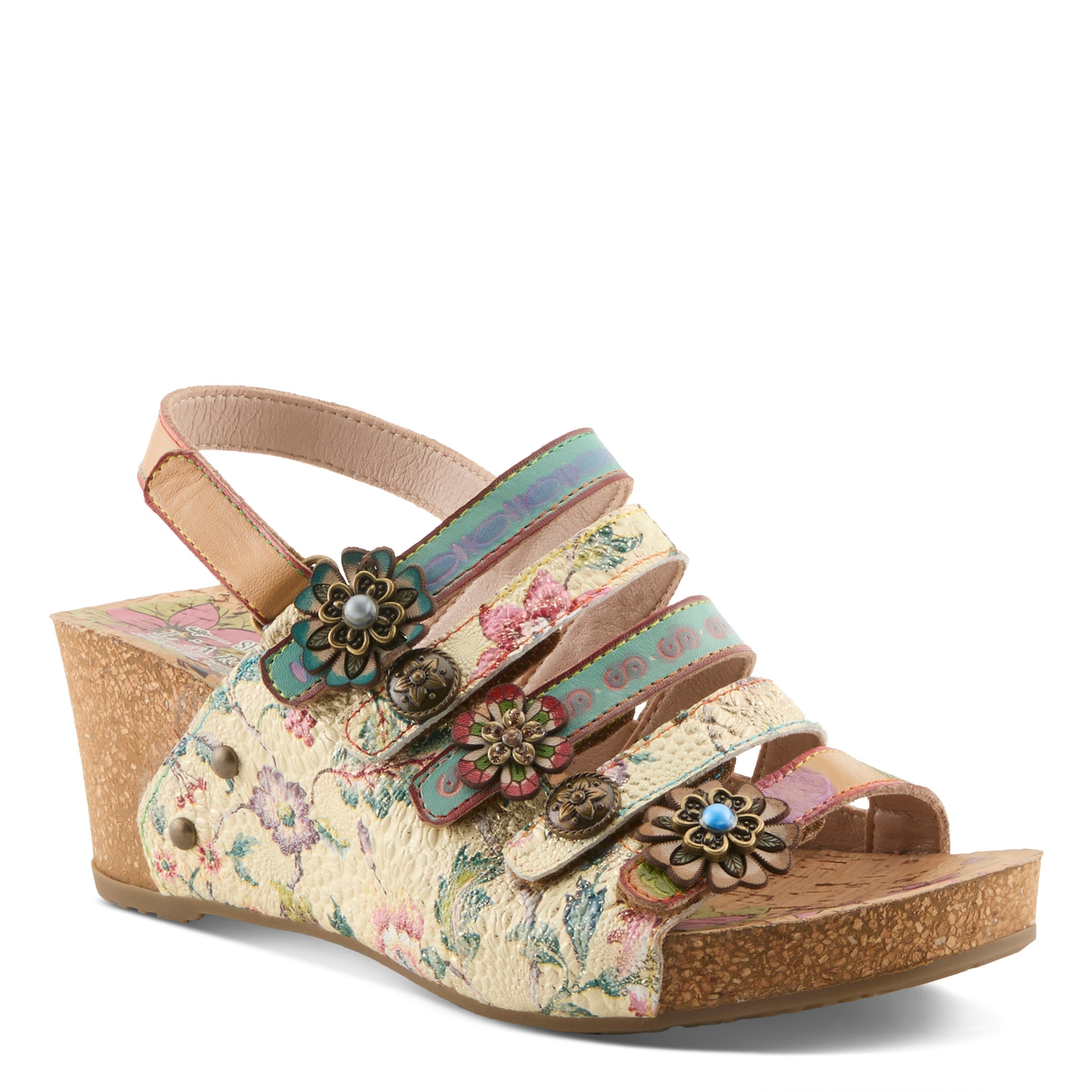 L'Artiste L'ARTISTE BUCKLEITUP SANDALS sandal in navy multi with handcrafted leather design