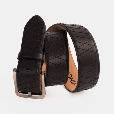 The Adler Black Leather Belt