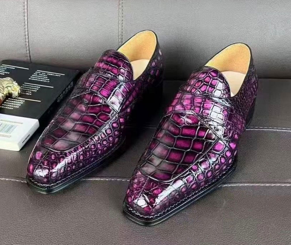 C&E Fashions  Maurice Baltimore Custom Alligator Loafer - Purple – product view 1