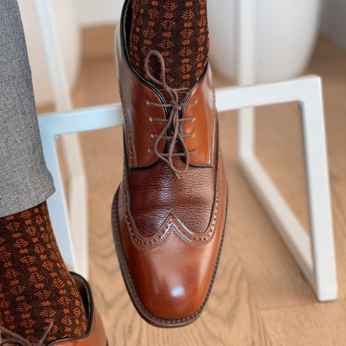 Men’s Bamboo Dress Socks 6-Pack Gift Box, Rust & Purple
