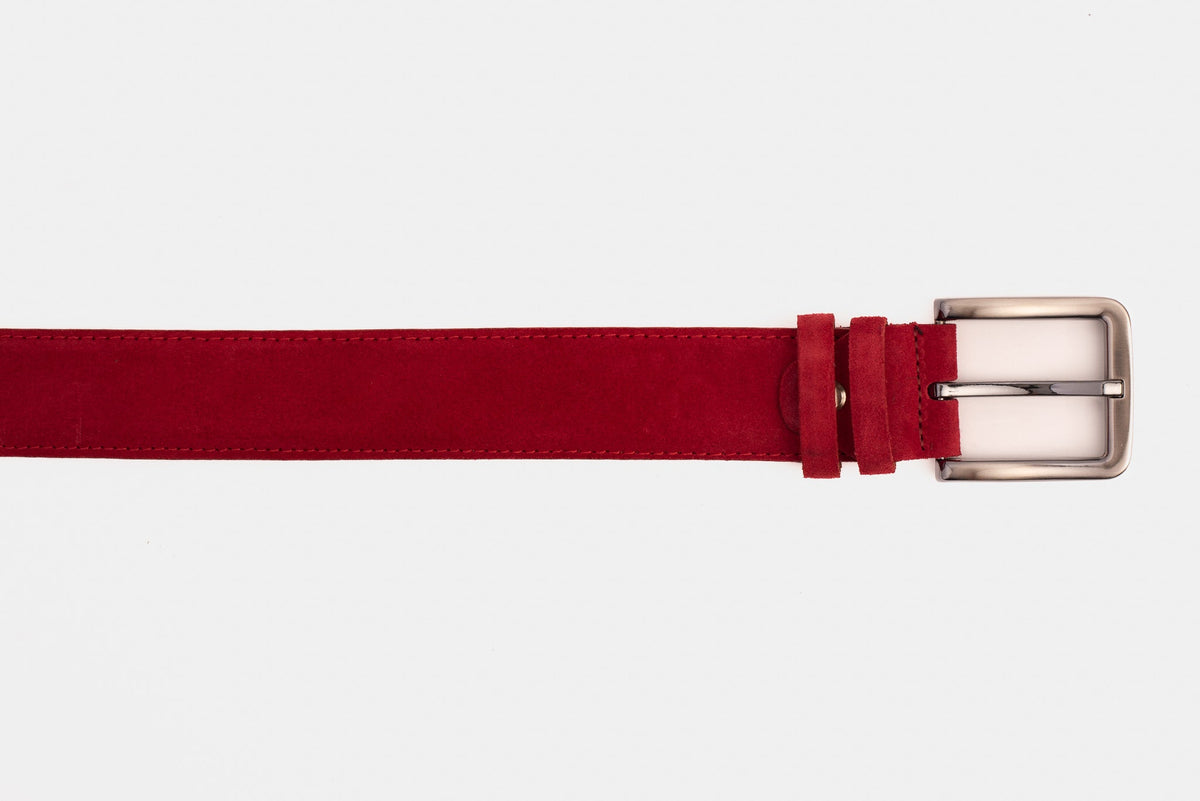 Vinci Leather The Bari Red Suede Leather Belt – product view 4