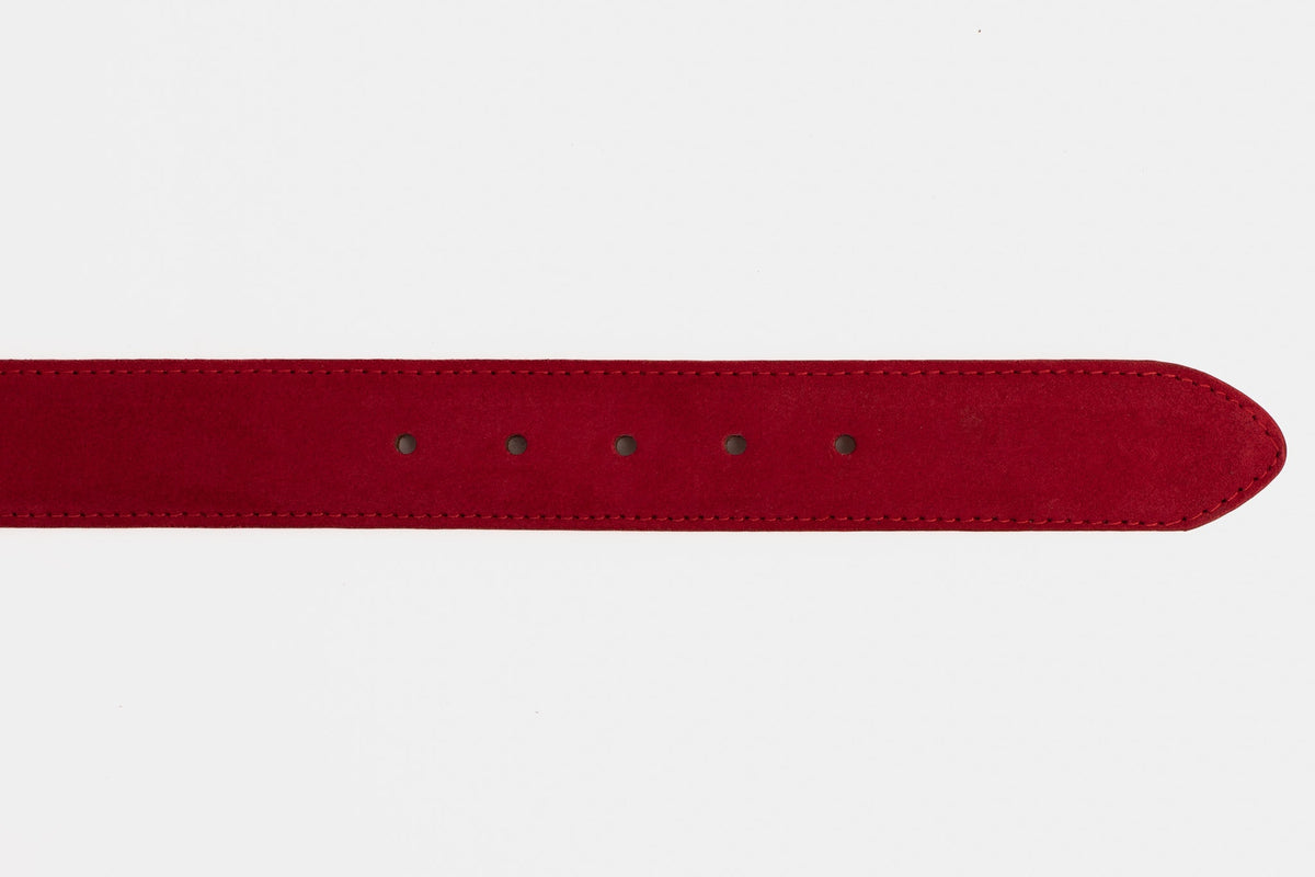 Vinci Leather The Bari Red Suede Leather Belt – product view 5
