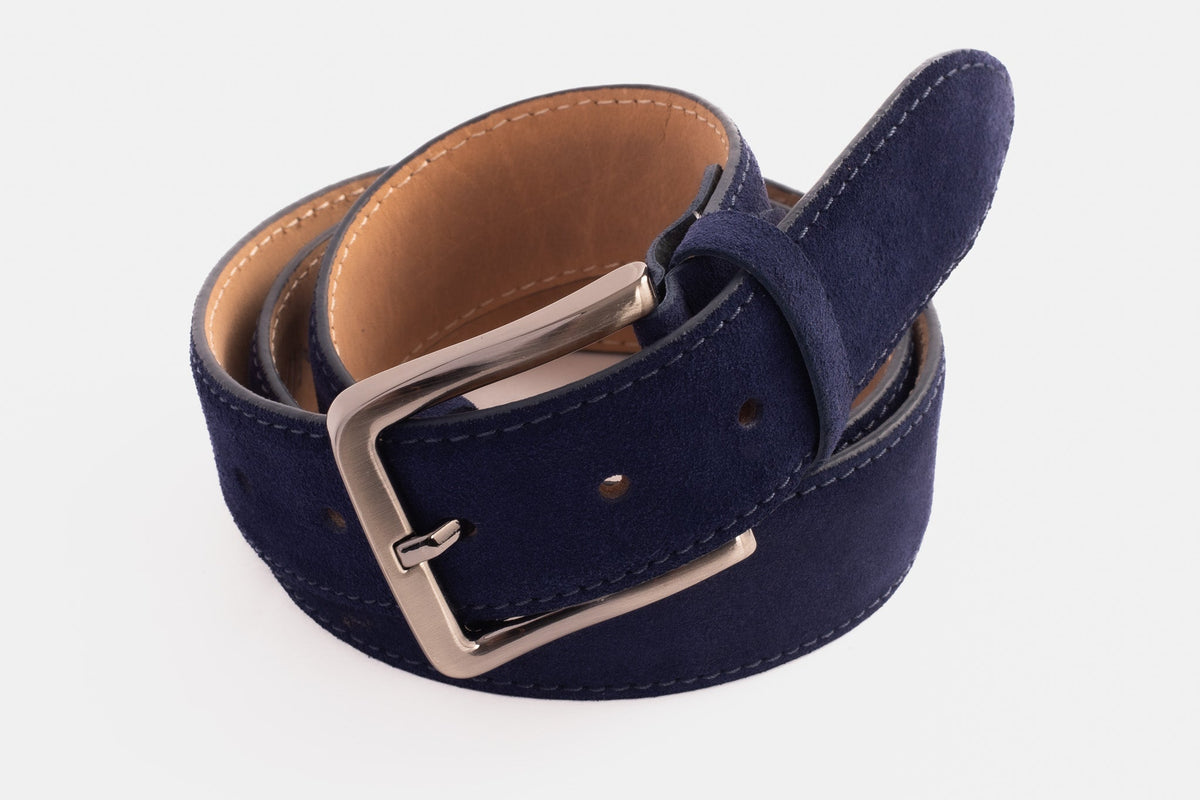Vinci Leather The Bari Navy Suede Leather Belt – product view 4