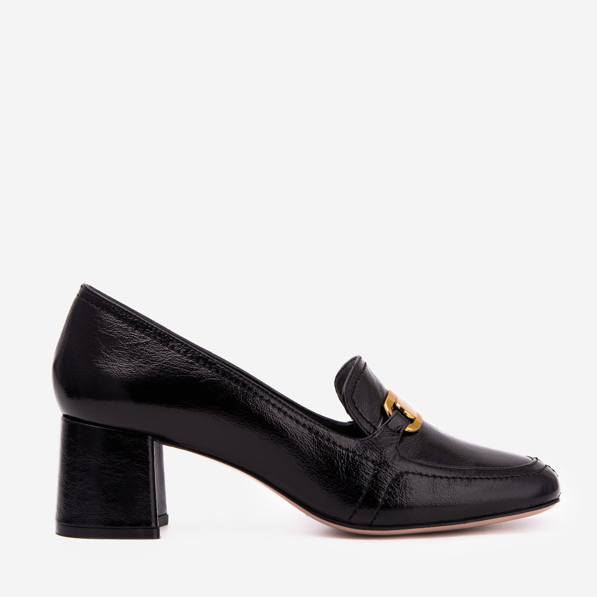 Vinci Leather The Victoria Black Leather Block Heel Pump Women Shoe – product view 1