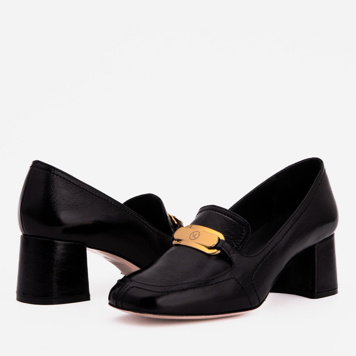 Vinci Leather The Victoria Black Leather Block Heel Pump Women Shoe – product view 6