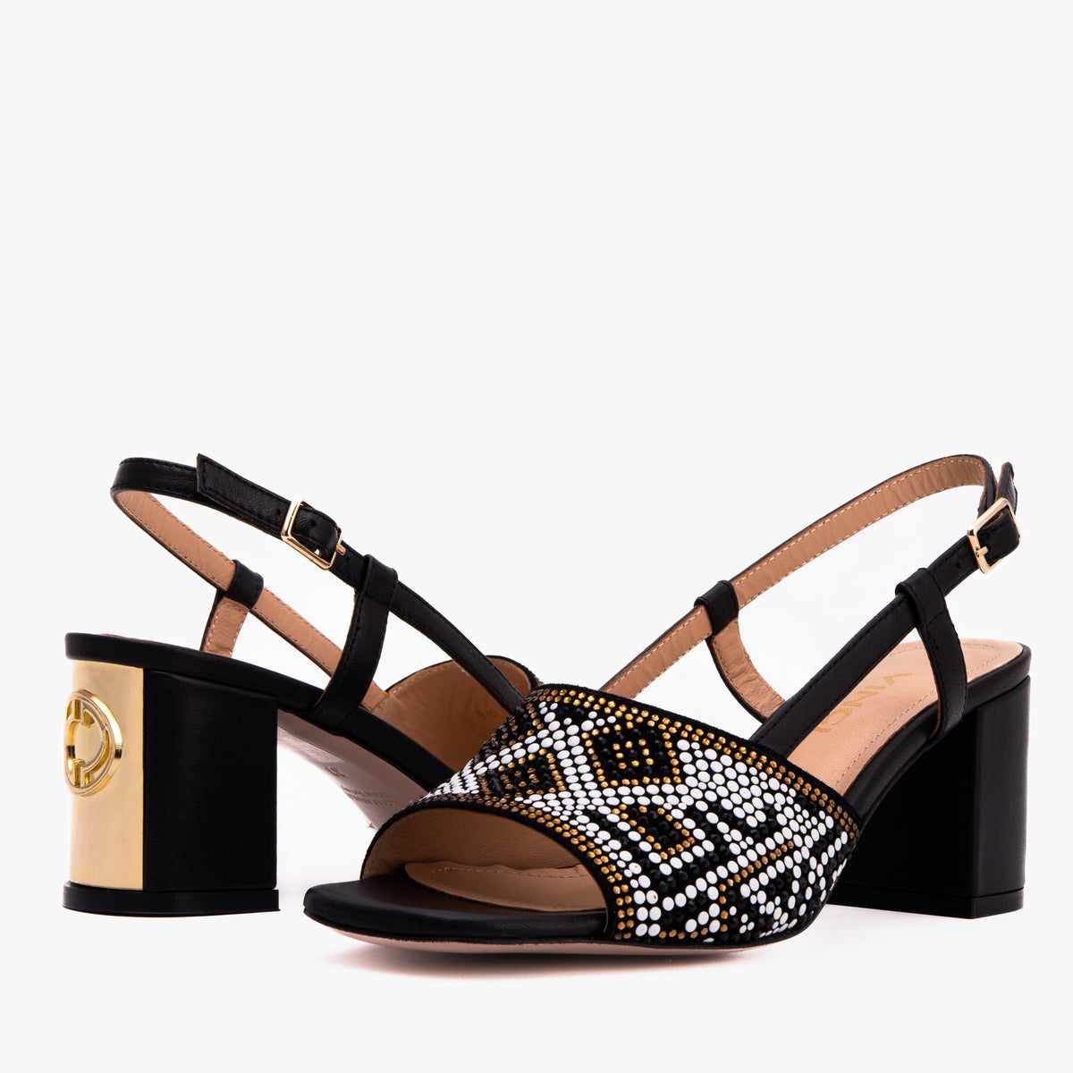 Vinci Leather The Nampula Black Leather Women Slingback Sandal – product view 6