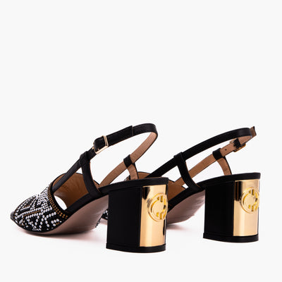 Vinci Leather The Nampula Black Leather Women Slingback Sandal – product view 7