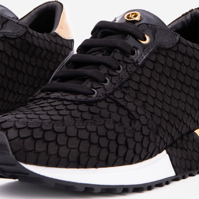 The Scarlet Black Leather Women Sneaker