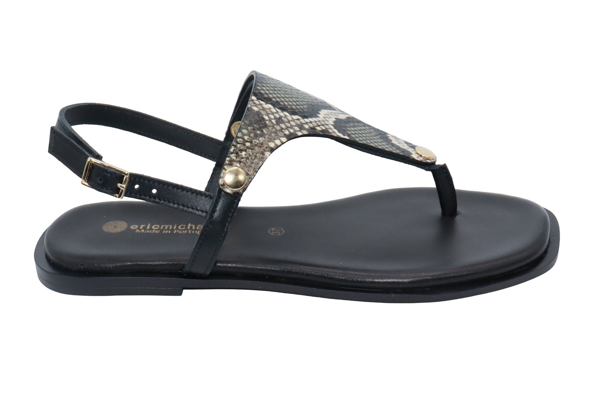 Eric Michael Beach Women’s Leather T-Strap Sandal