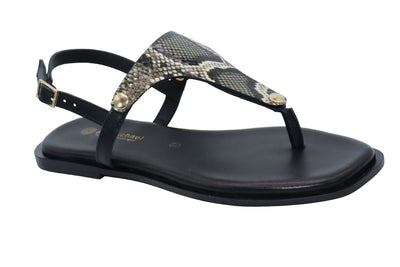 Eric Michael Beach Women’s Leather T-Strap Sandal