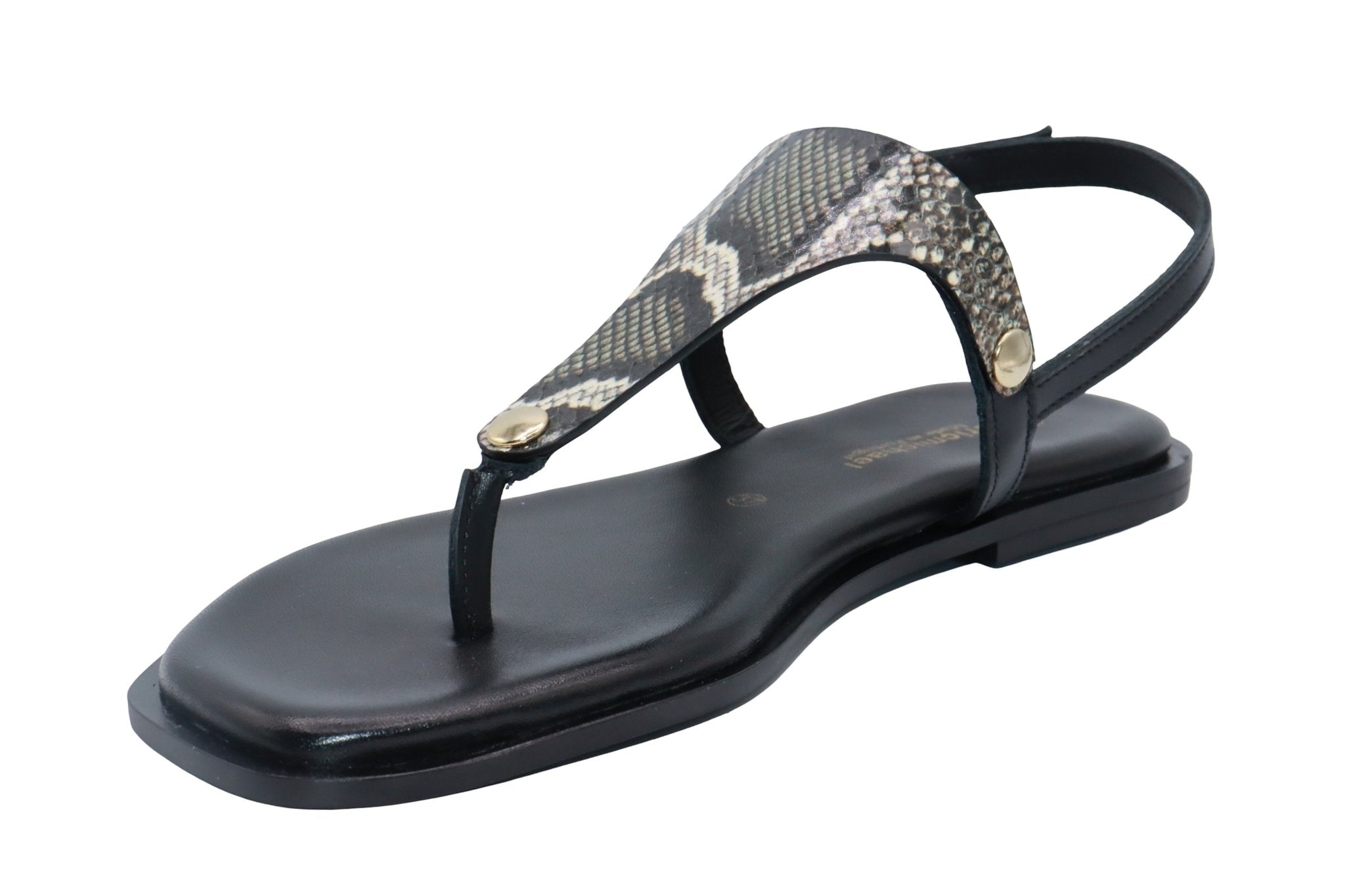 Eric Michael Beach Women’s Leather T-Strap Sandal