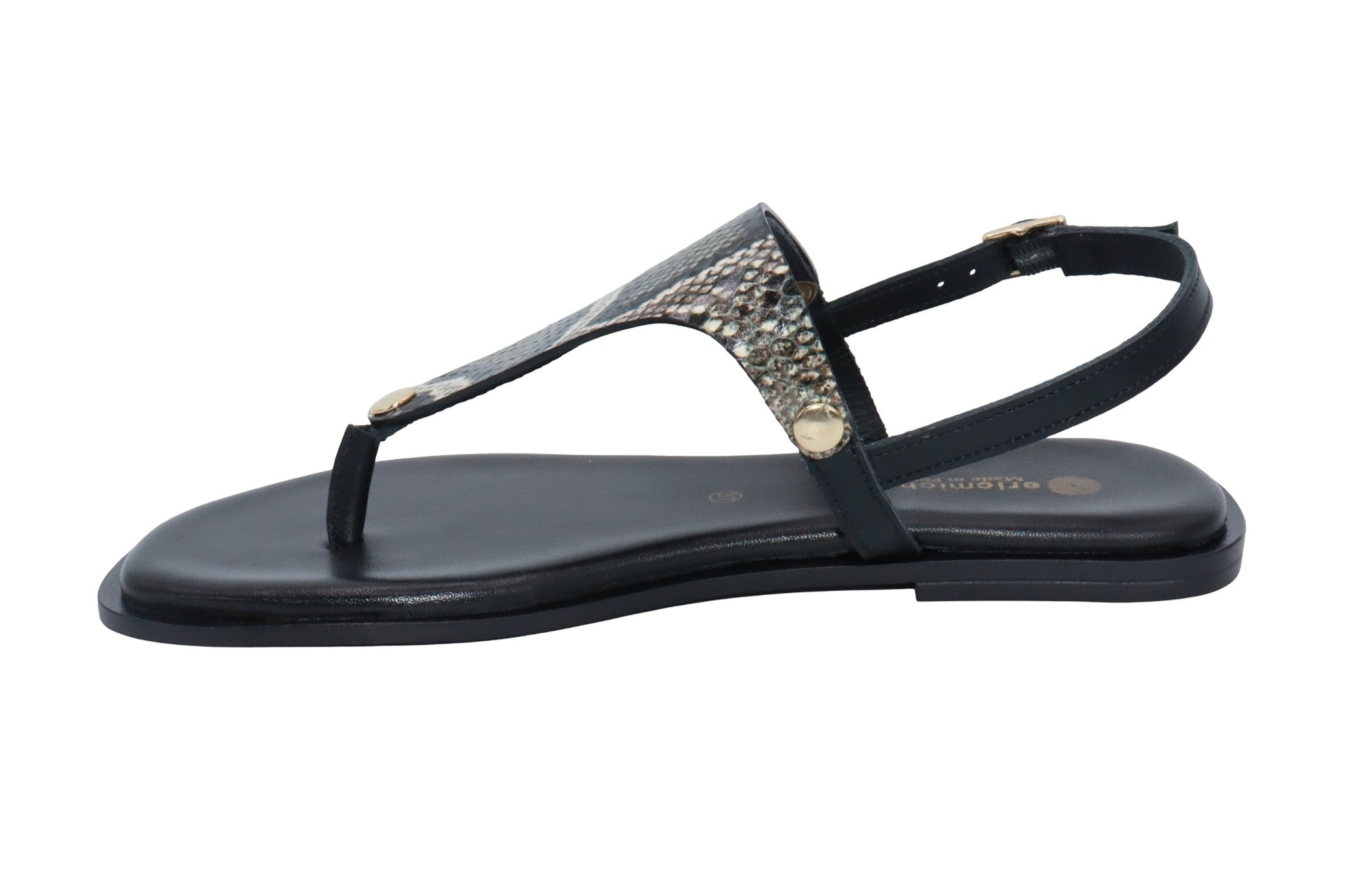 Eric Michael Beach Women’s Leather T-Strap Sandal