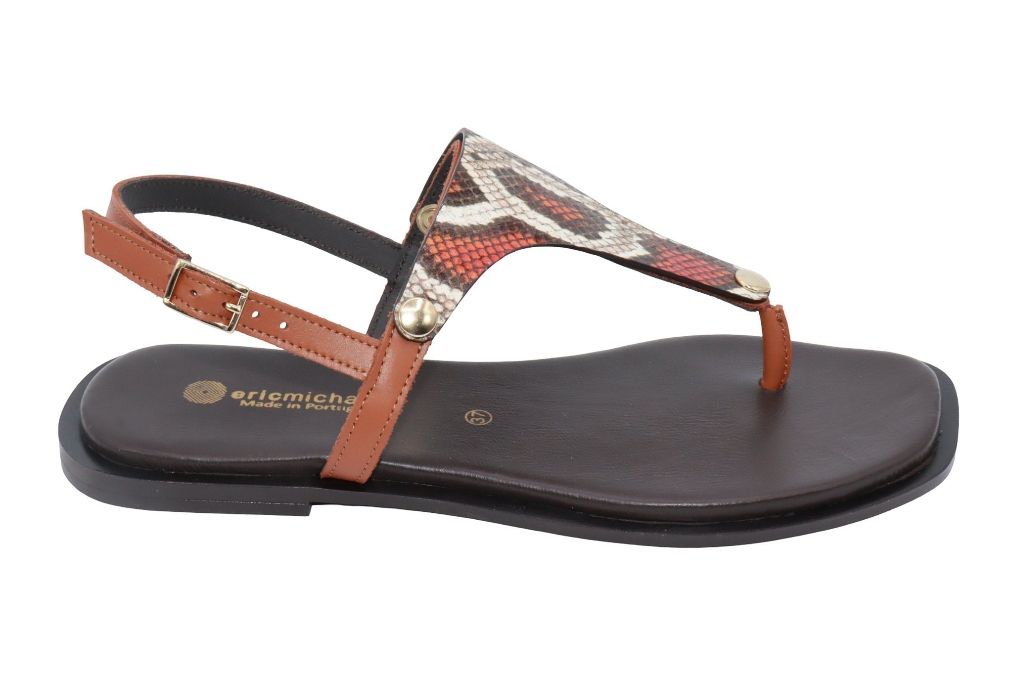 Eric Michael Beach Women’s Leather T-Strap Sandal