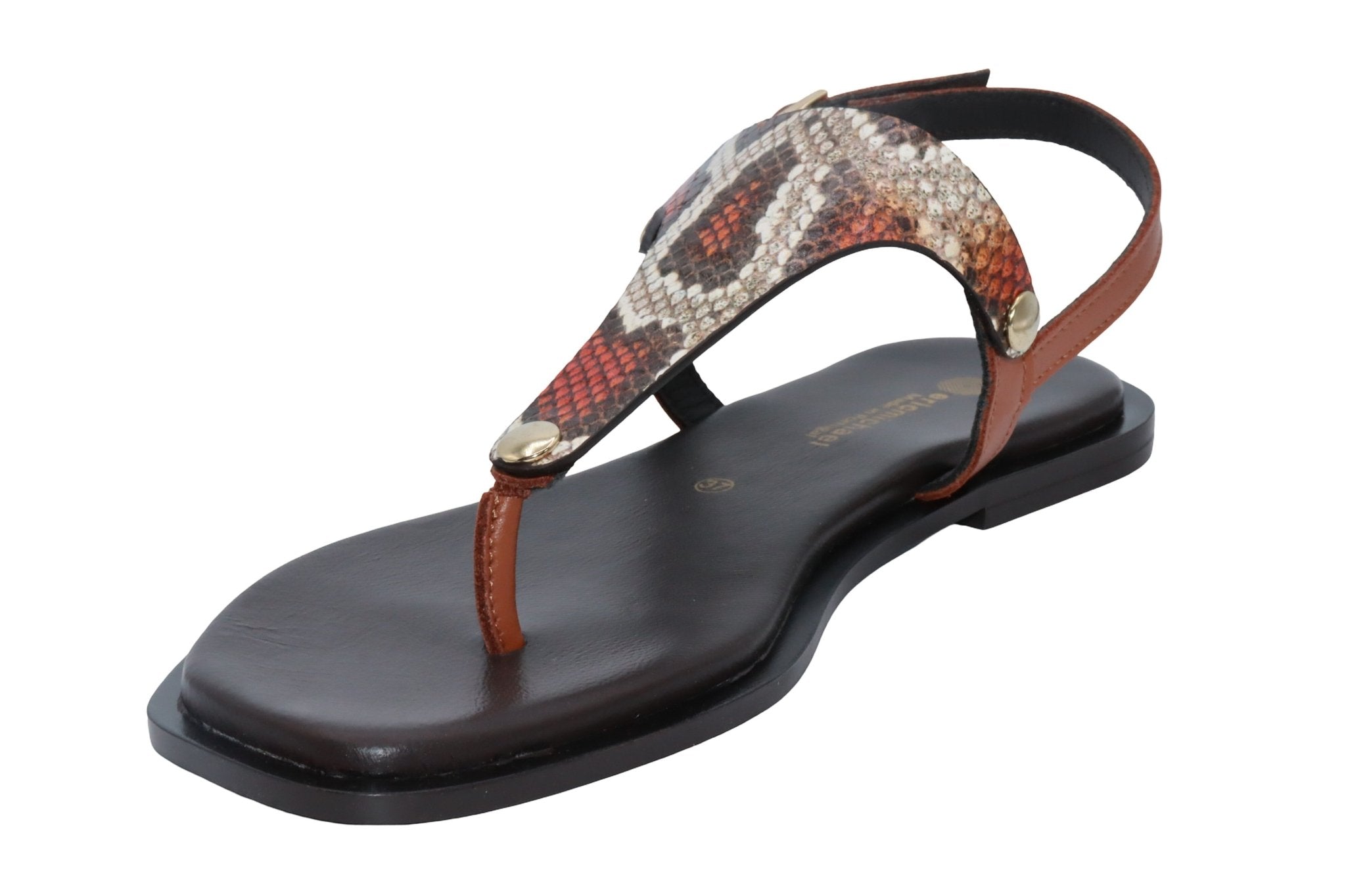 Eric Michael Beach Women’s Leather T-Strap Sandal